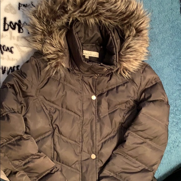 Kenneth Cole Winer Parka Grey Medium broken zipper - Picture 2 of 3